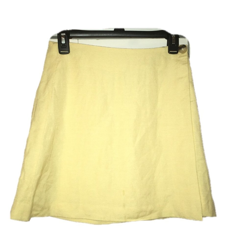 Capulet Avery Mini Skirt Petite Small Lemon Linen - Picture 2 of 5